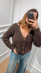 Cardigan a V Tensione In D90115PE