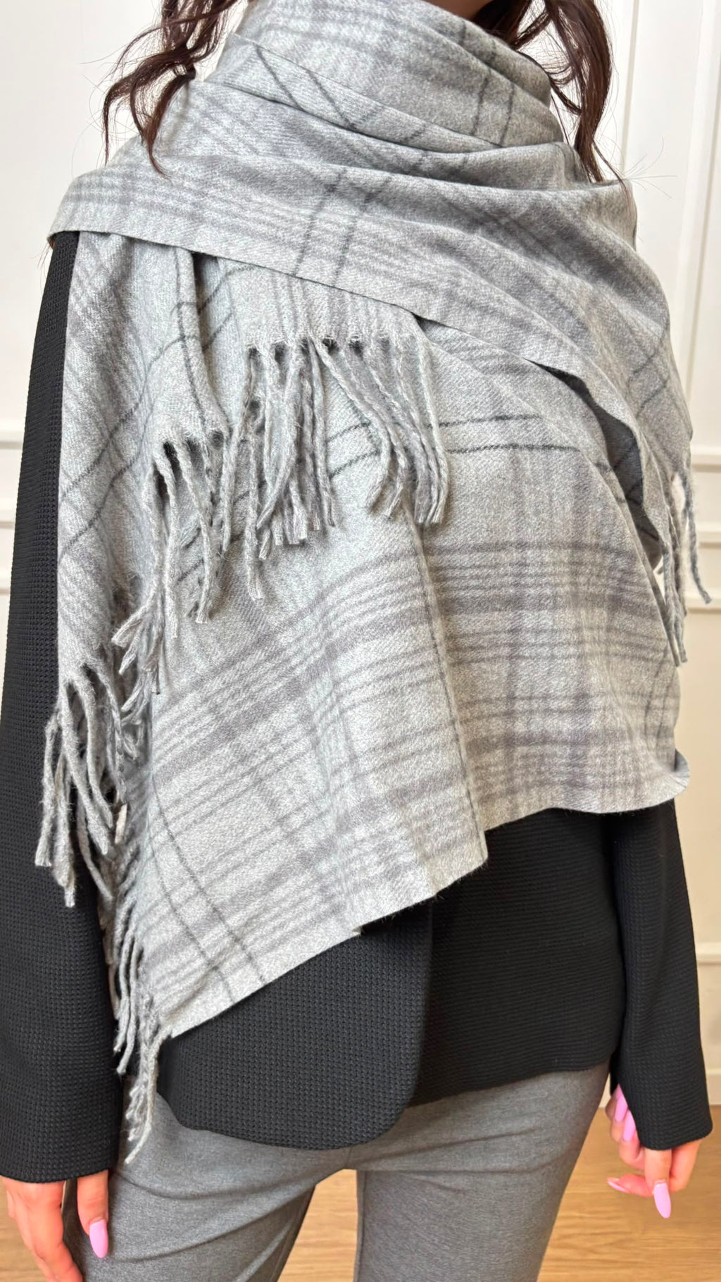 Sciarpa check frange Supremo Emme Marella