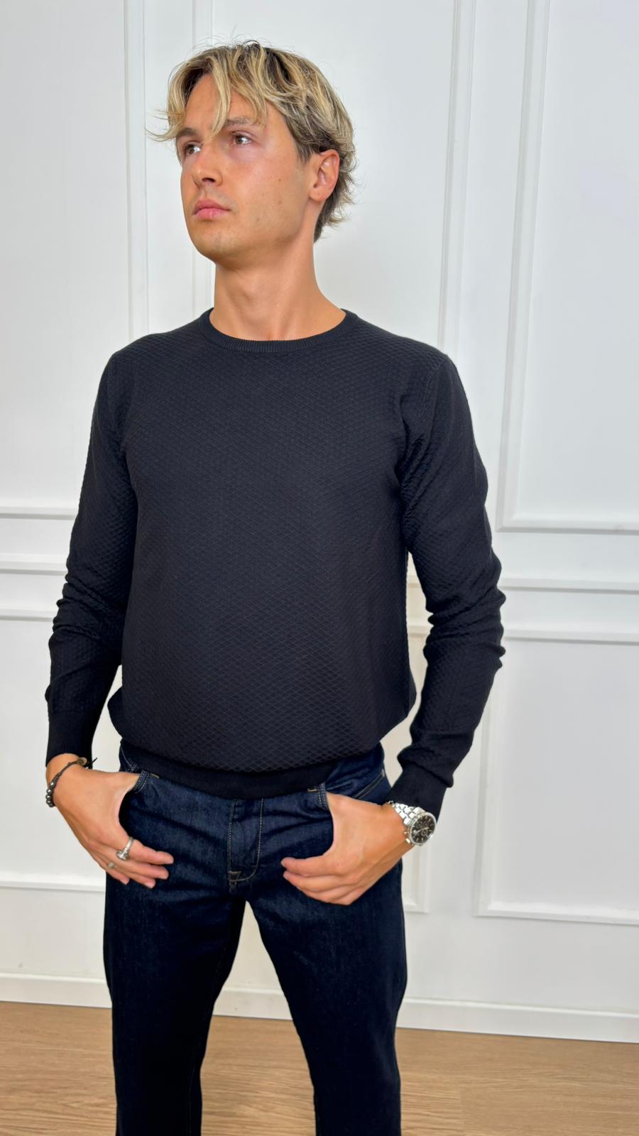 Maglia girocollo sottile Imperial M8857122U2 nero