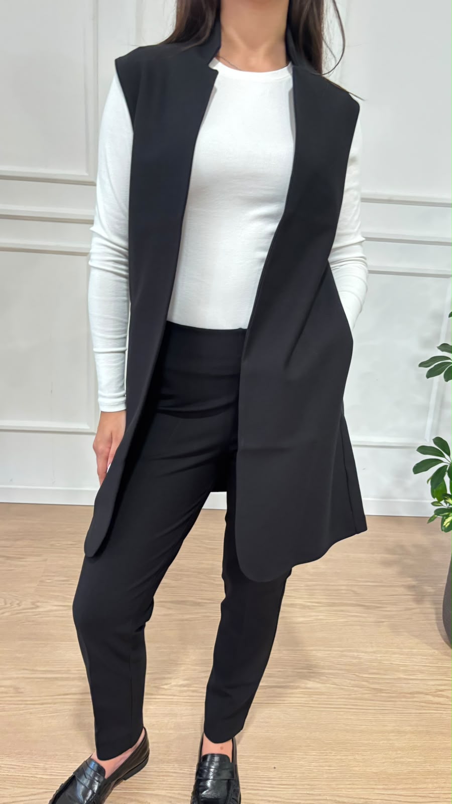 Gilet lungo in compact jersey Ragno DT55GB 020