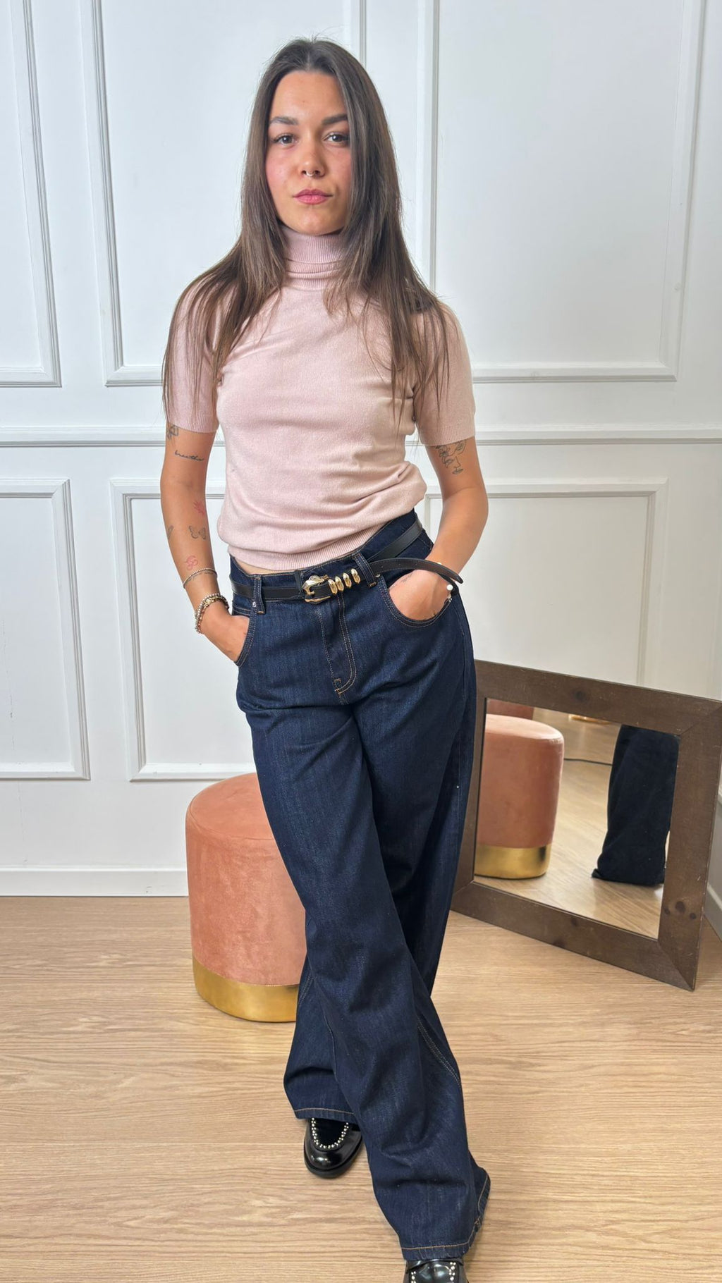 Dolcevita mezza manica Vicolo 44009F nude