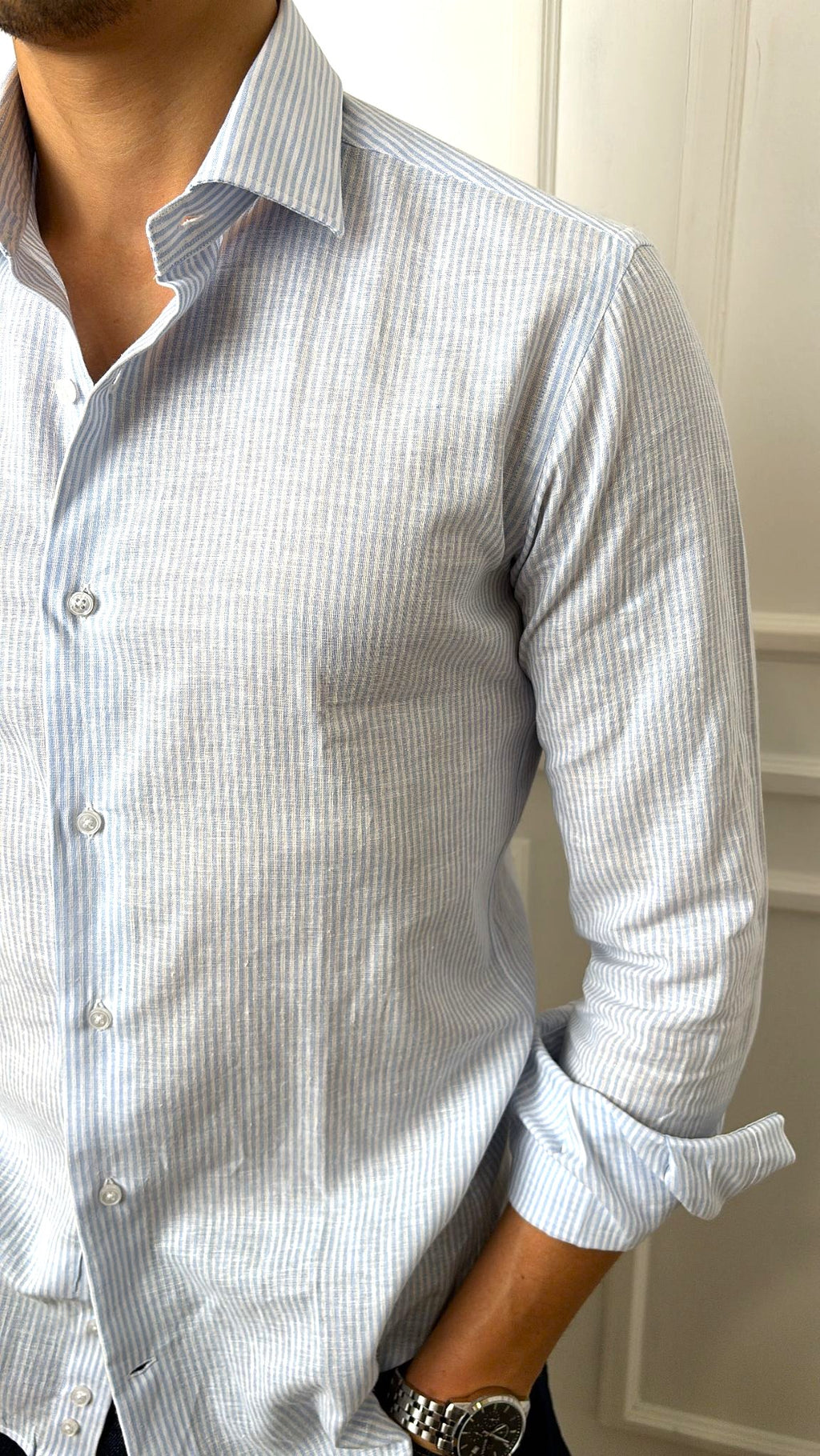 Camicia extraslim in puro lino E900 Brescia Turchetti