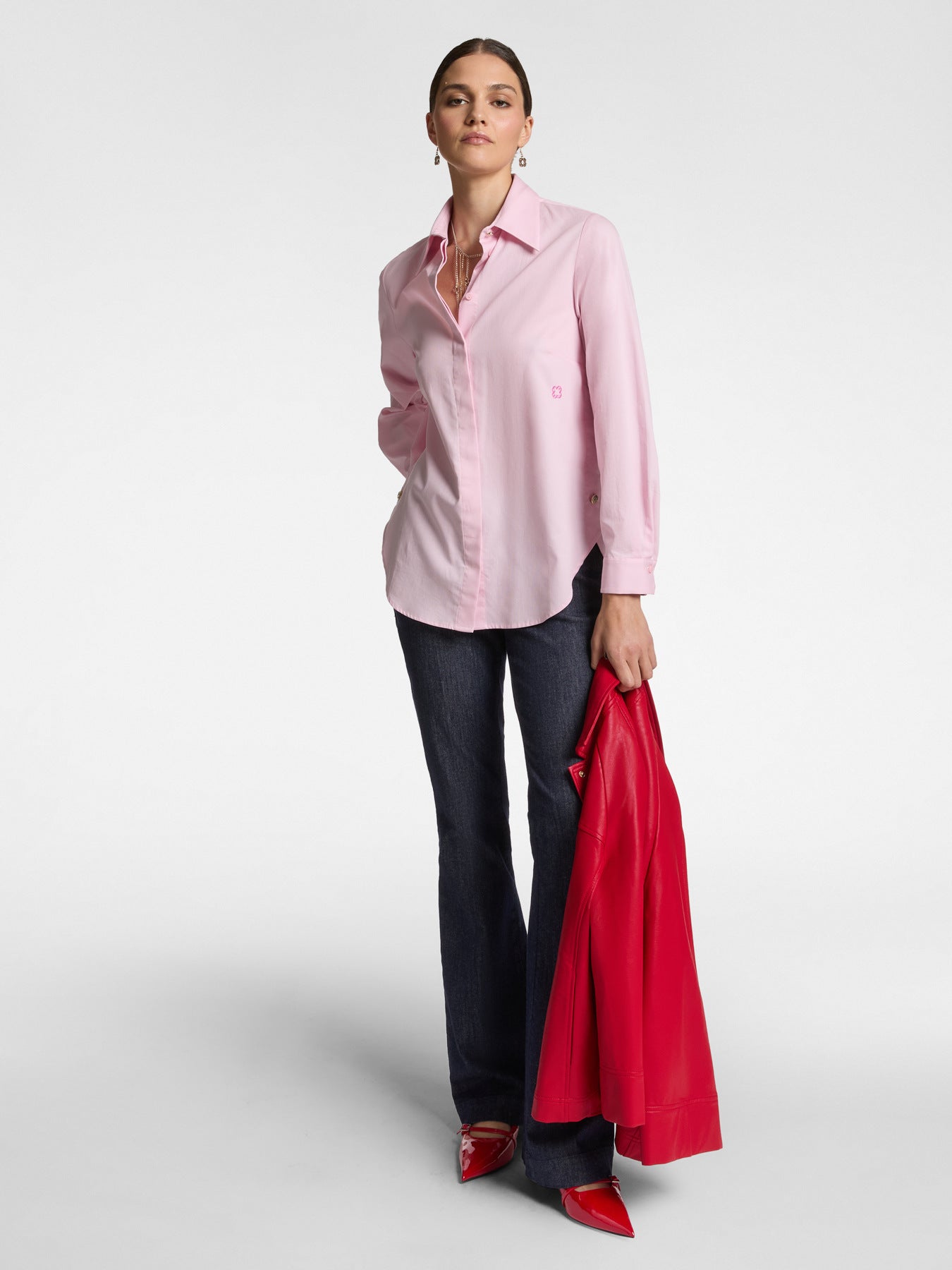 Camicia ampia in oxford 5087 Elena Mirò bianco