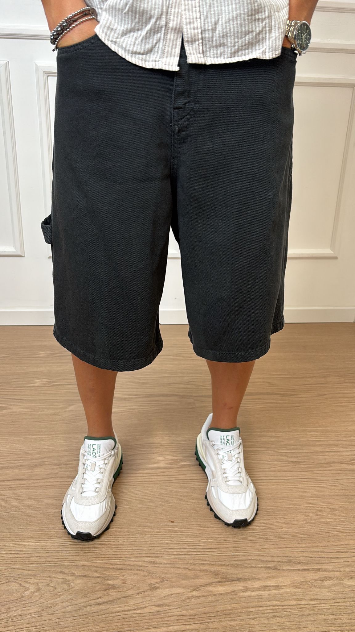Bermuda in denim largone Imperial D8379SALTD nero