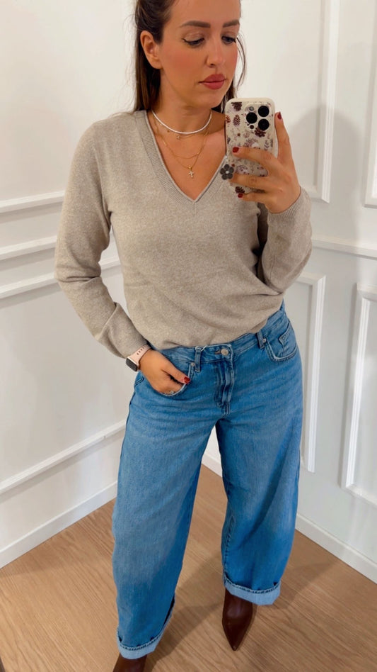 Pull a V loyal Only 15368957 beige