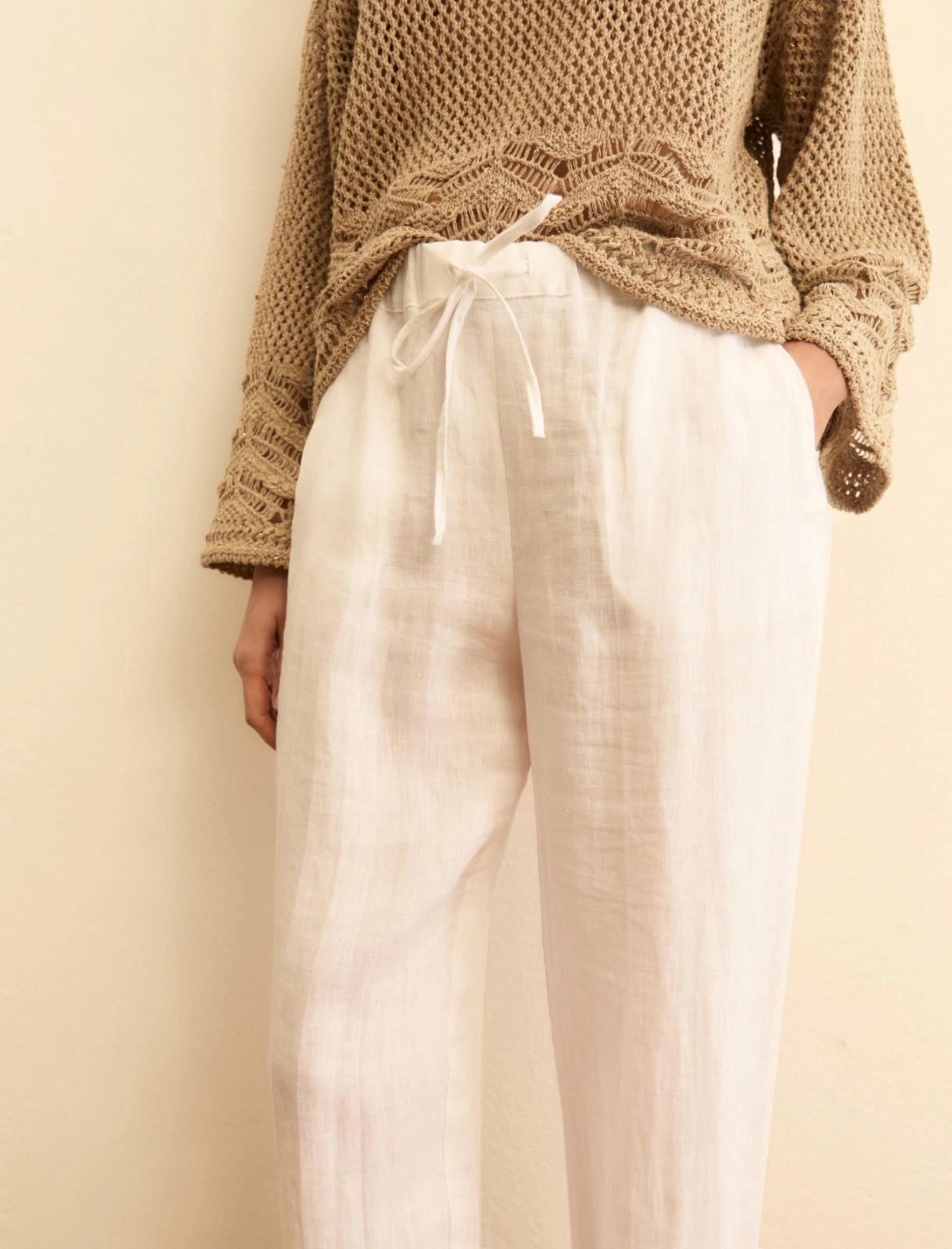 Pantalone in tela di puro lino Emme Marella Sauna