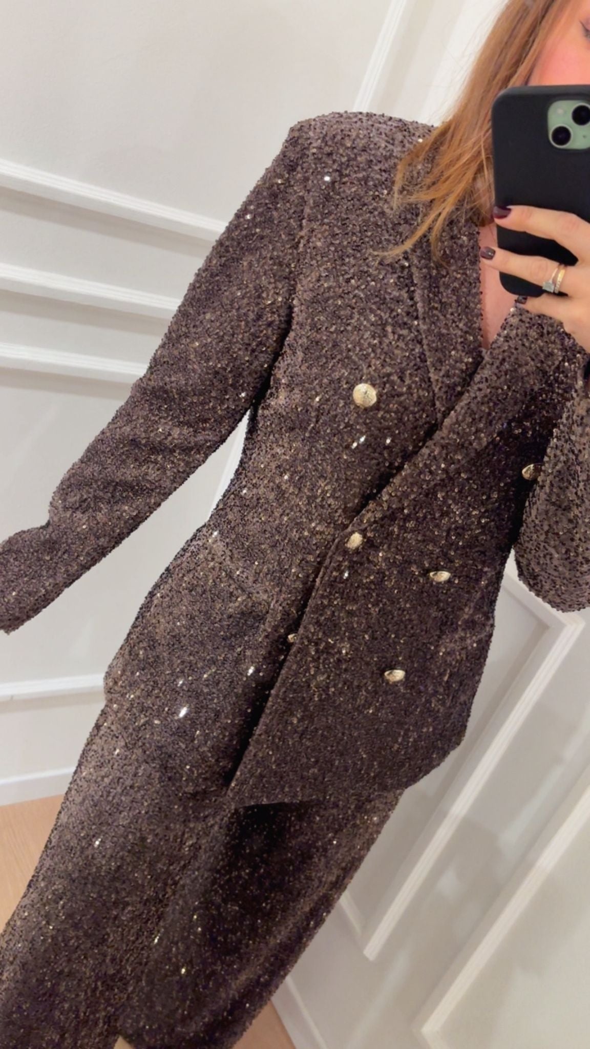 Blazer doppiopetto pailettes Tensione In 35640 moro