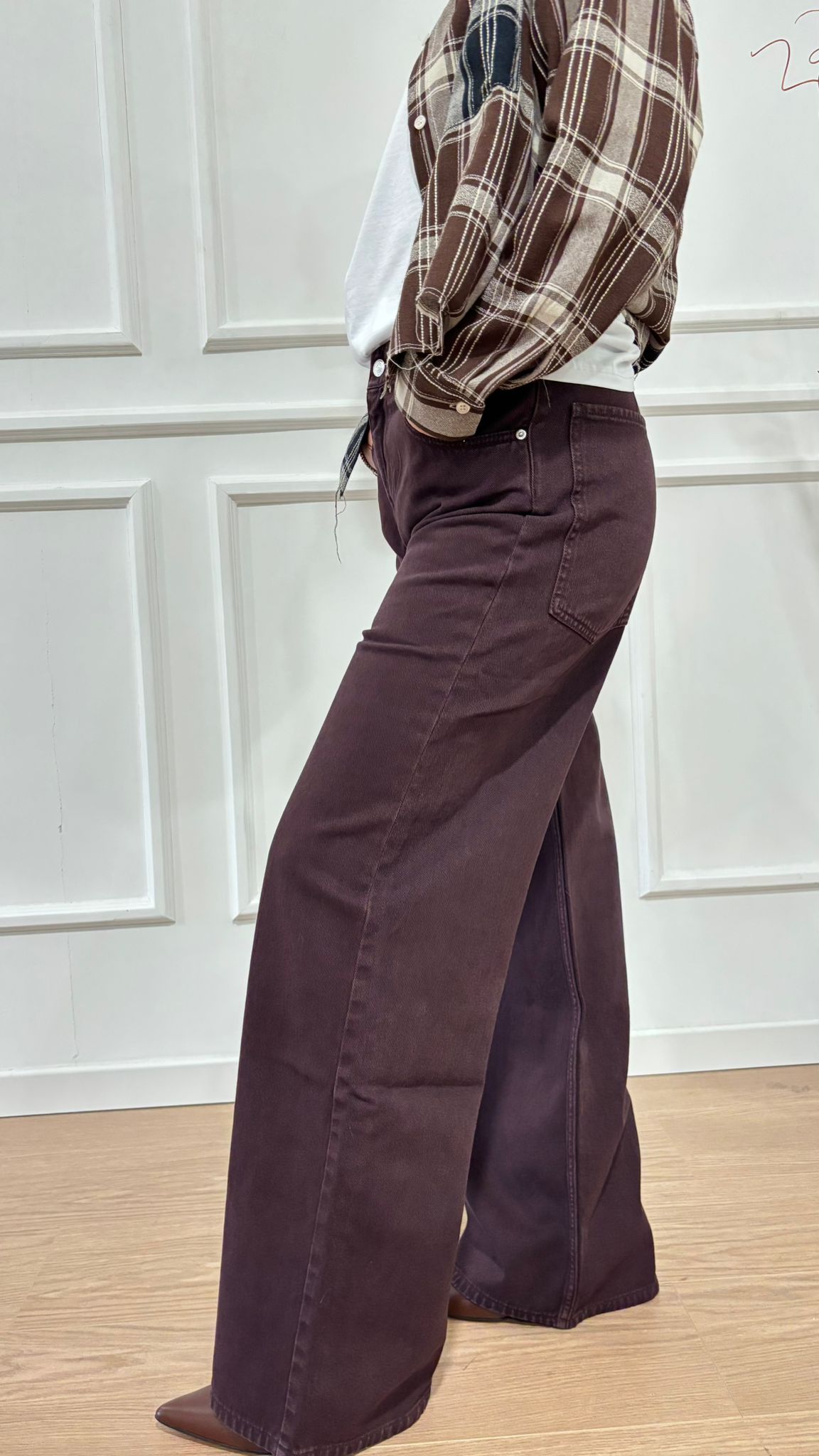 Jeans Mia wide leg fit Vicolo DF5109 bordeaux