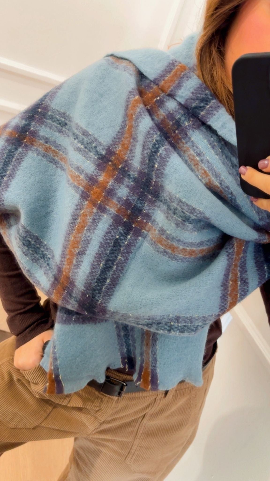 Sciarpone check Susy Mix 9311RE Avio