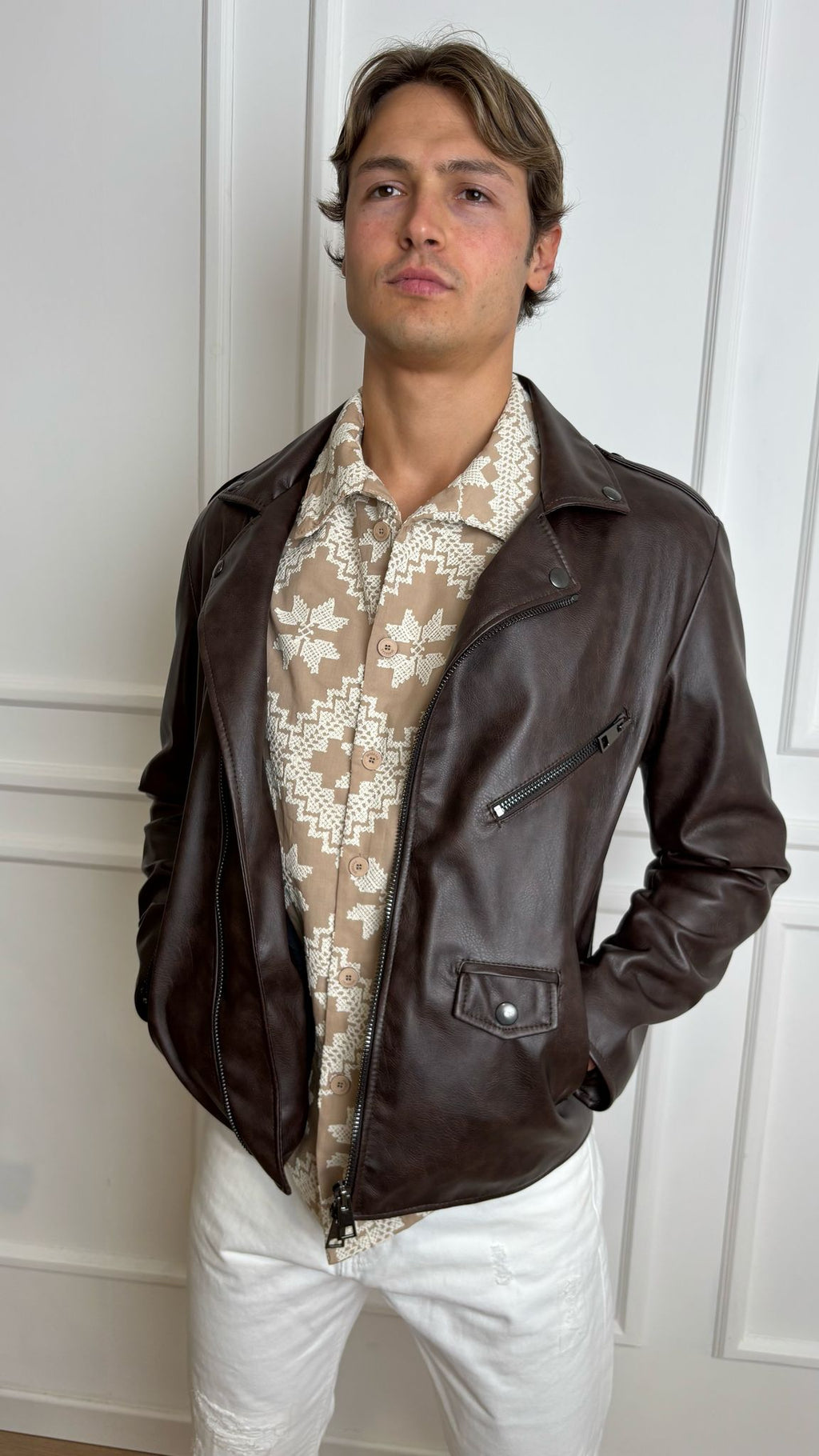 Chiodo in ecopelle Imperial U3025640 moro