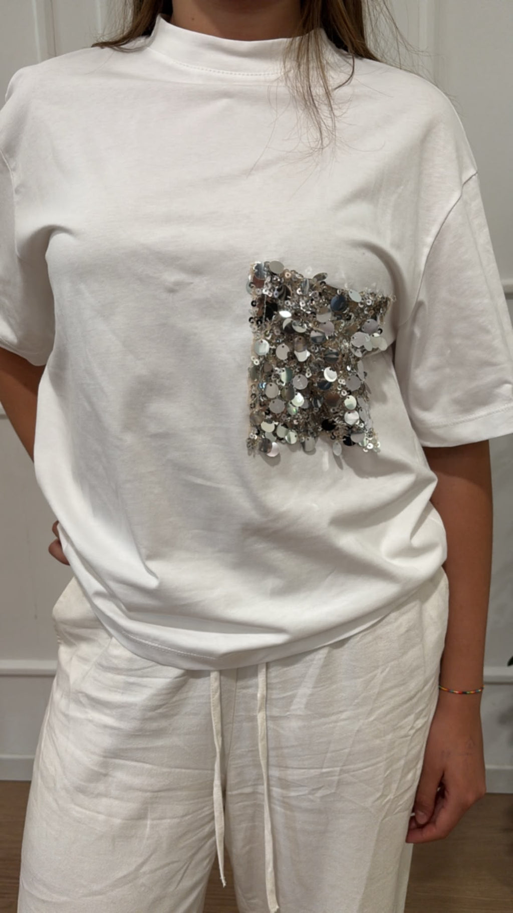 T-Shirt taschino paillettes PE260112
