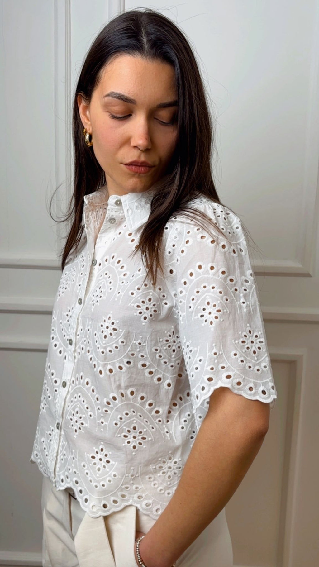 Camicia mezza manica sangallo Valais Only