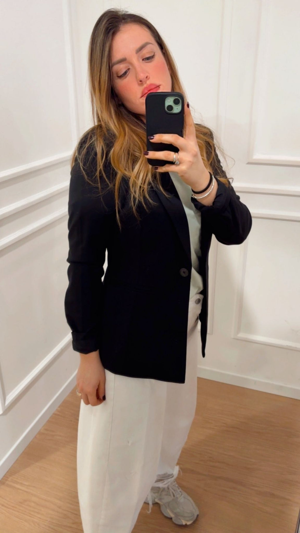 Blazer slim fit Peach Only nero