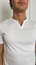 T-Shirt bottoncini Trez M47676 bianca