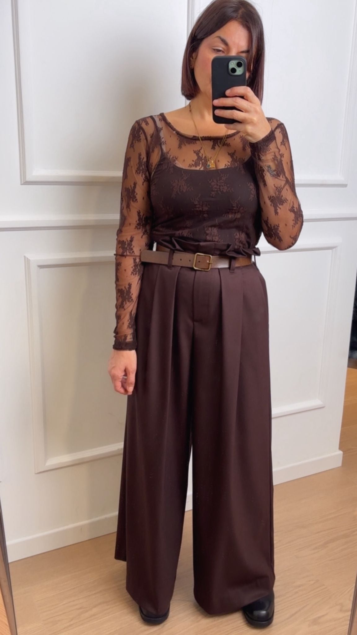 Pantalone largo Dixie PDT5TF0C cioccolato