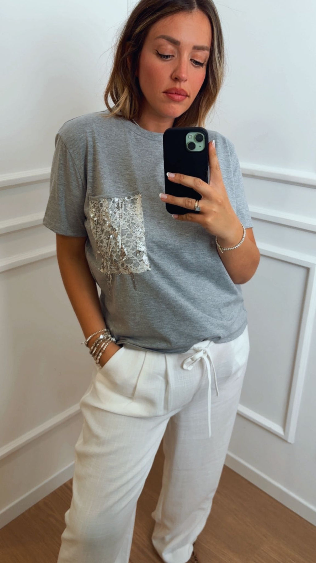 T-Shirt taschino paillettes Dixie TBFNKIG03