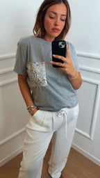 T-Shirt taschino paillettes Dixie TBFNKIG03