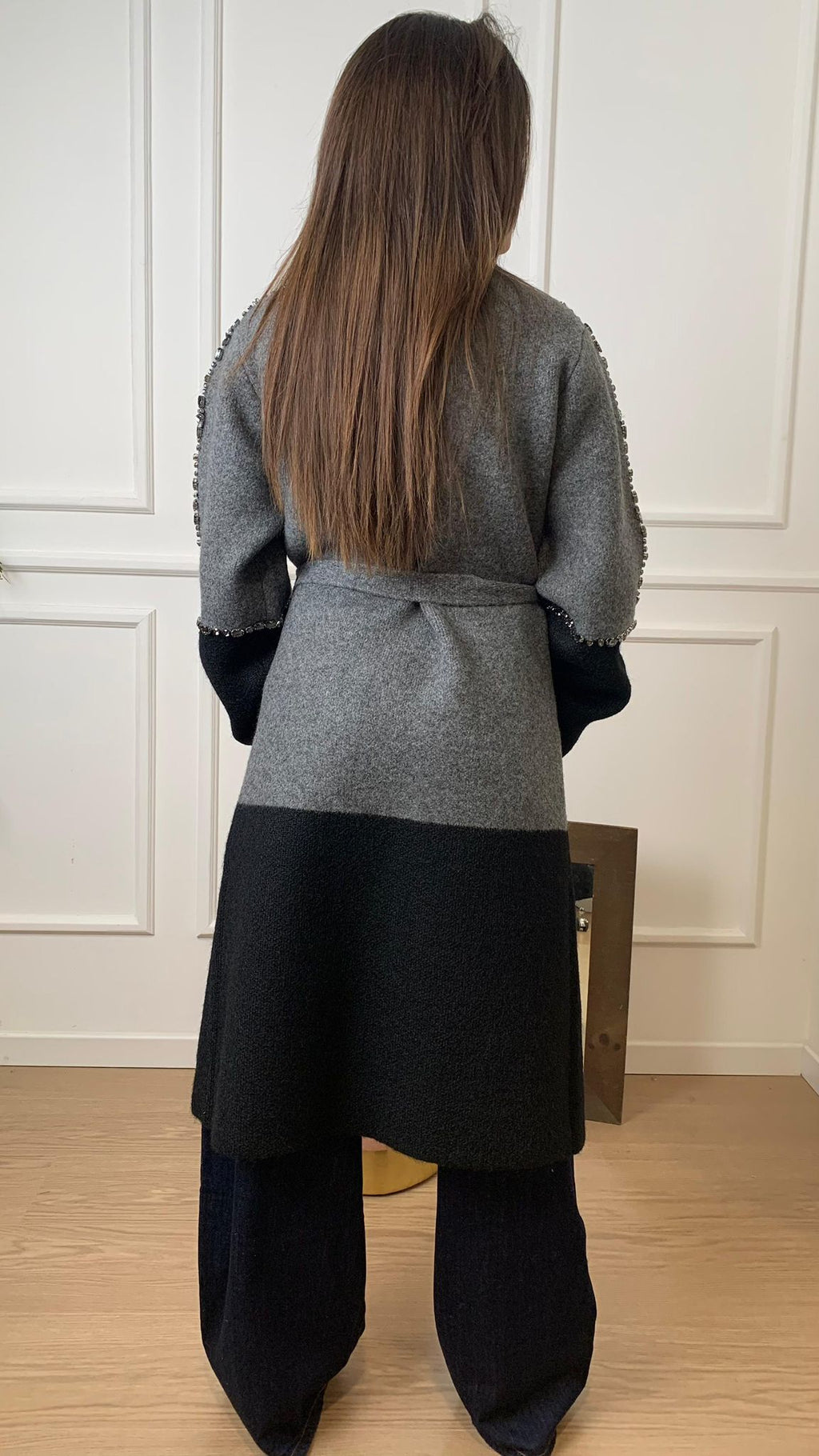 Cappotto in maglia strass Vicolo 55002F nero