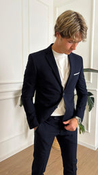 Abito slim stretch Turchetti KU555 blu