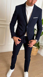 Abito slim stretch Turchetti KU555 blu