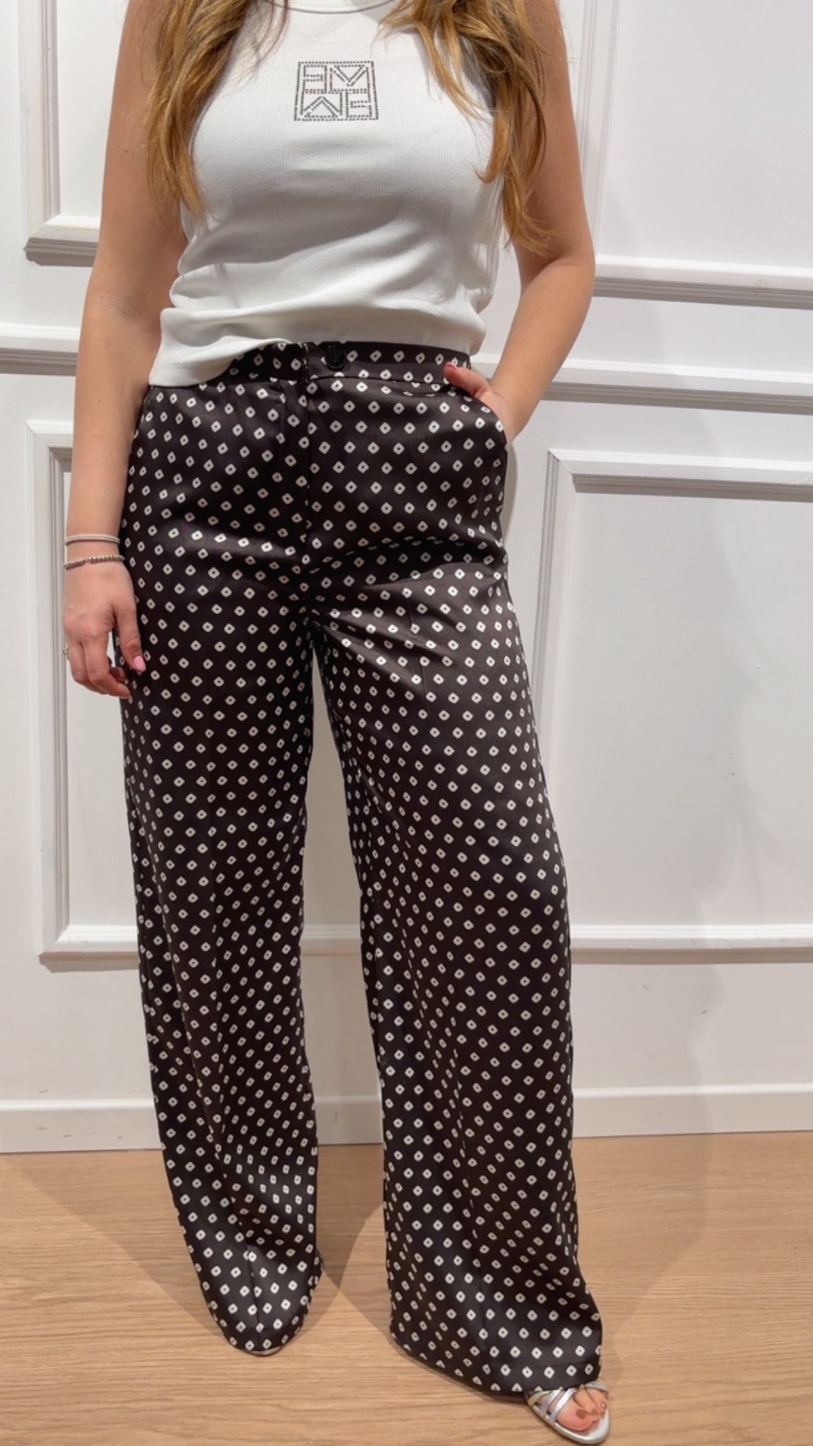 Pantalone in twill stampato Emme Marella Baobab