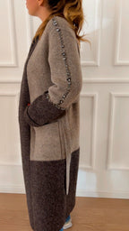 Cappotto in maglia strass Vicolo 55002F moro