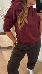 Felpa felpata con cappuccio Only Best 15338730 Bordeaux