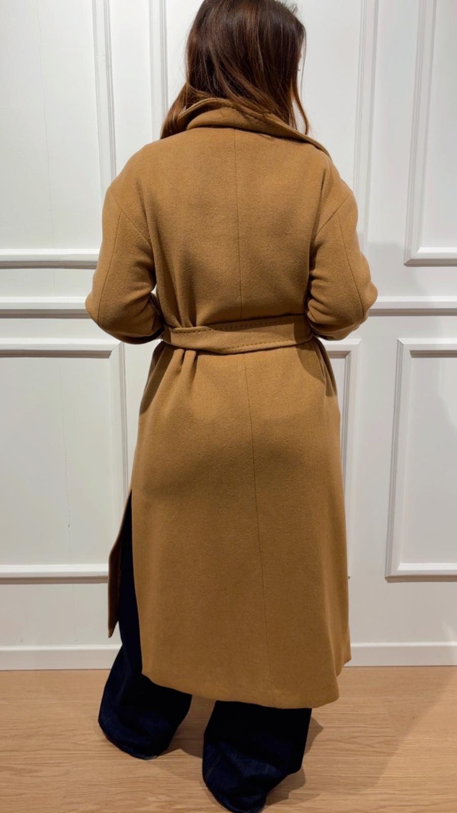 Cappotto in panno Emme Marella Lontra Camel