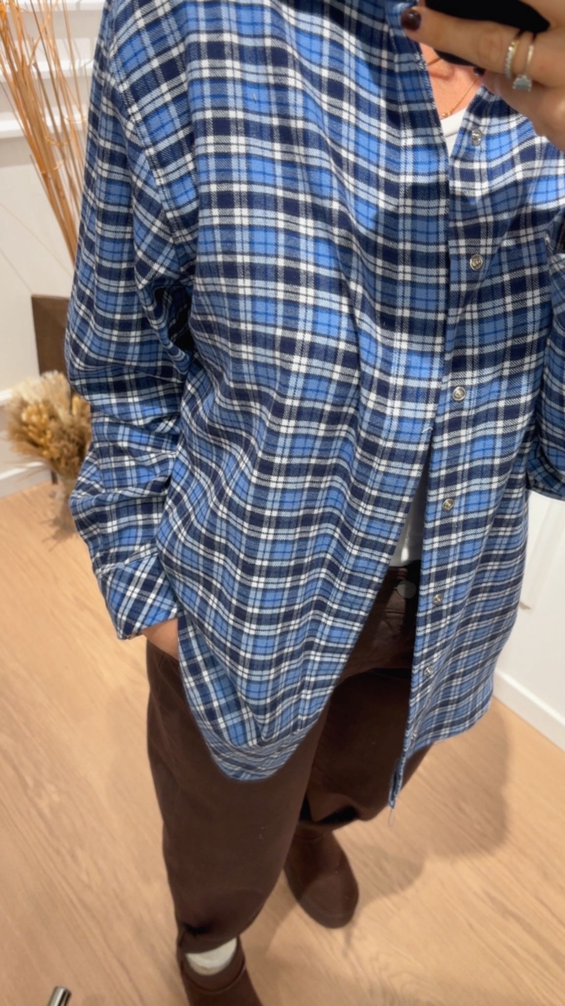 Camicia check in flanella Tensione In 37930 azzurra