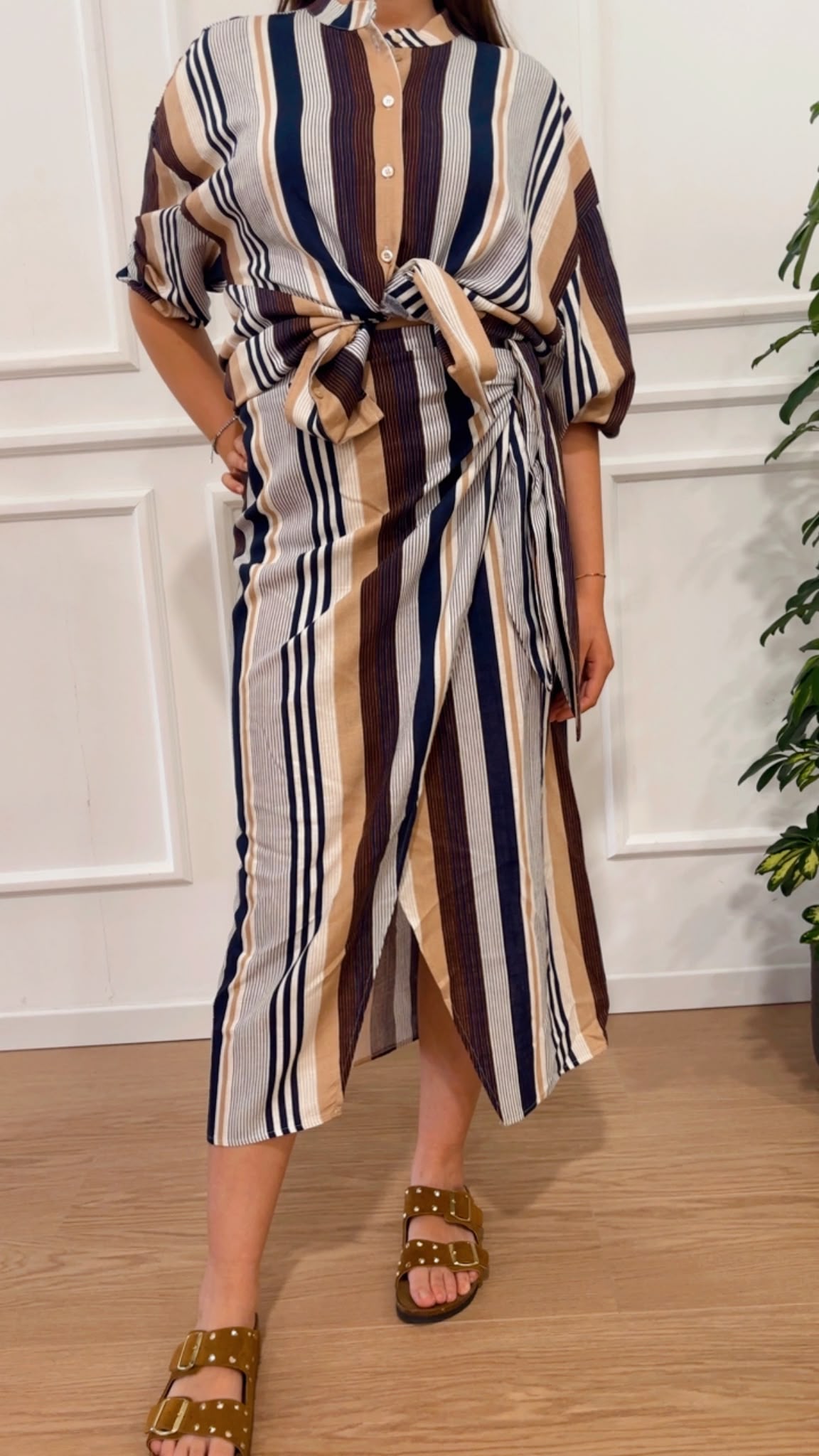 Camicia coreana righe Tensione In 39554