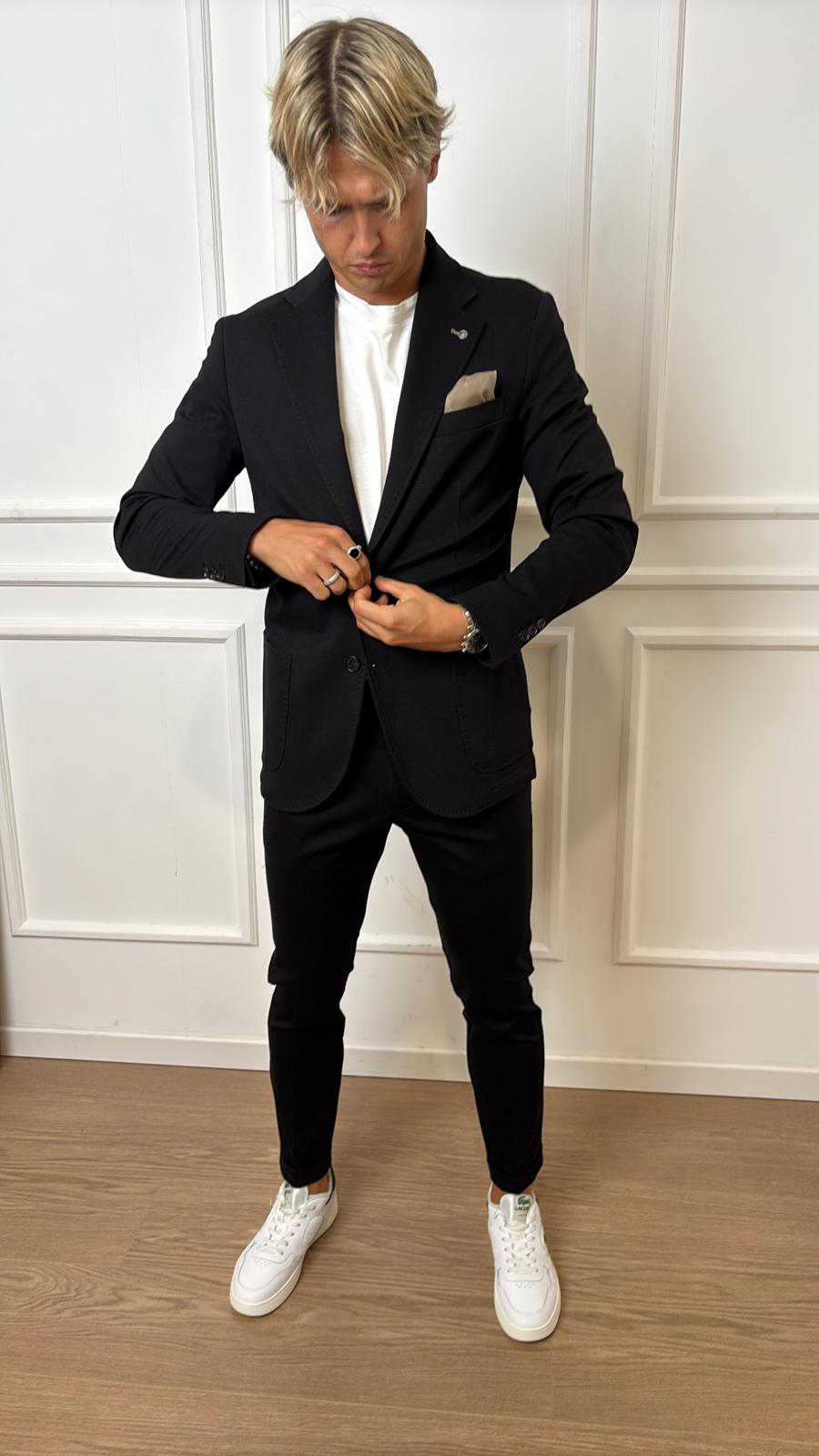 Pantaloni slim con risvolto Imperial P6405530AZ nero