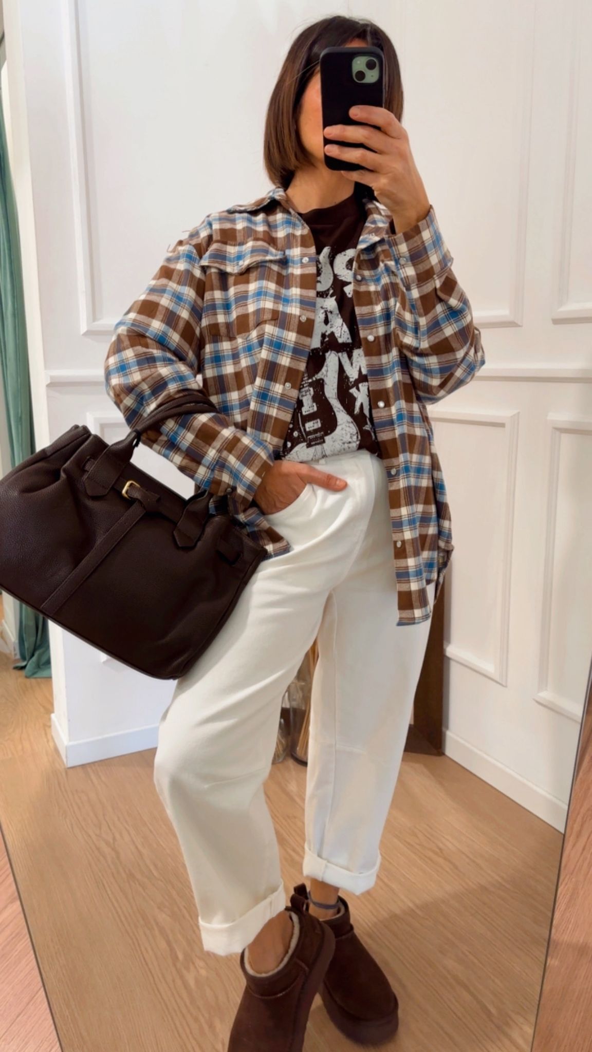 Camicia con T-Shirt check in flanella Tensione In FW250018