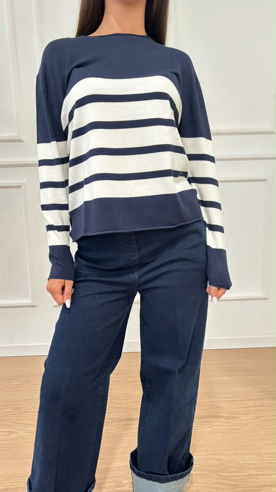 Maglia girocollo righe Ragno DT82T9 E12