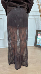 Gonna in pizzo trasparente Dixie G262Y047 moro