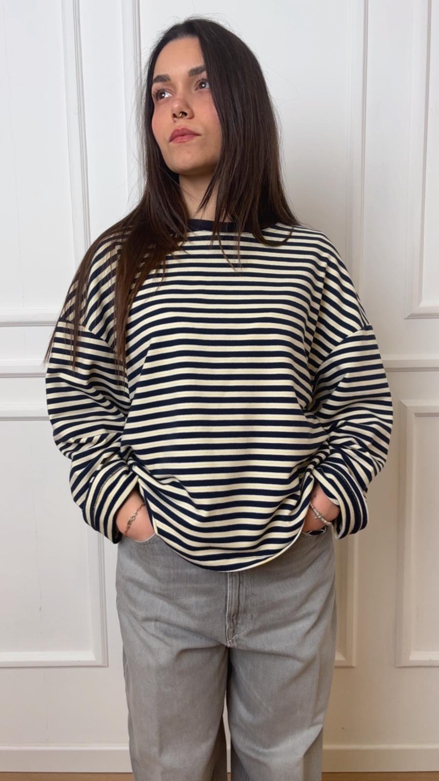 T-Shirt felpa righe Tensione In 26M3996