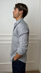 Camicia regular fit puro lino E26 120 Roma Bottega Artigiana
