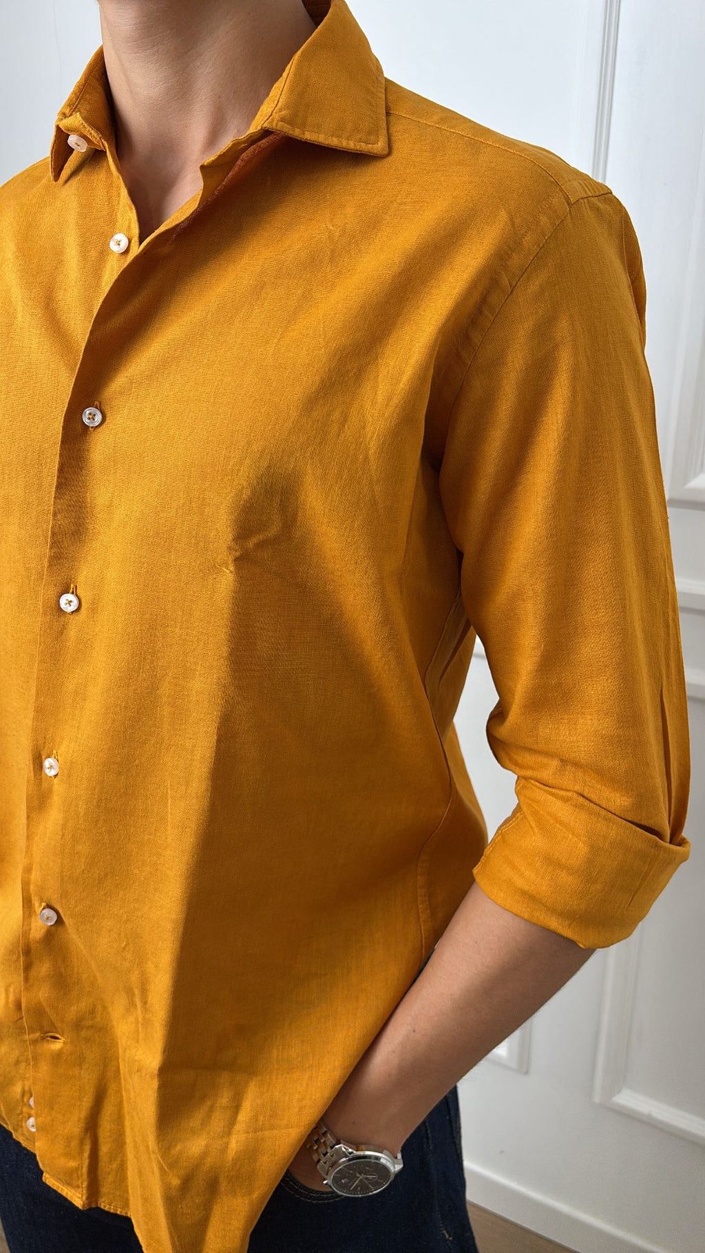 Camicia regular fit puro lino E26 Roma Turchetti