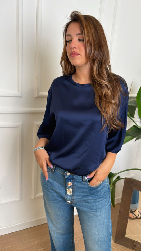 Blusa in viscosa Vicolo TD0013 blu