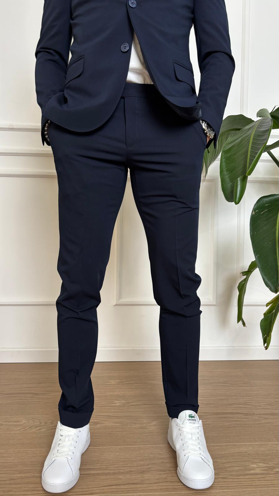 Abito slim stretch Turchetti KU555 blu