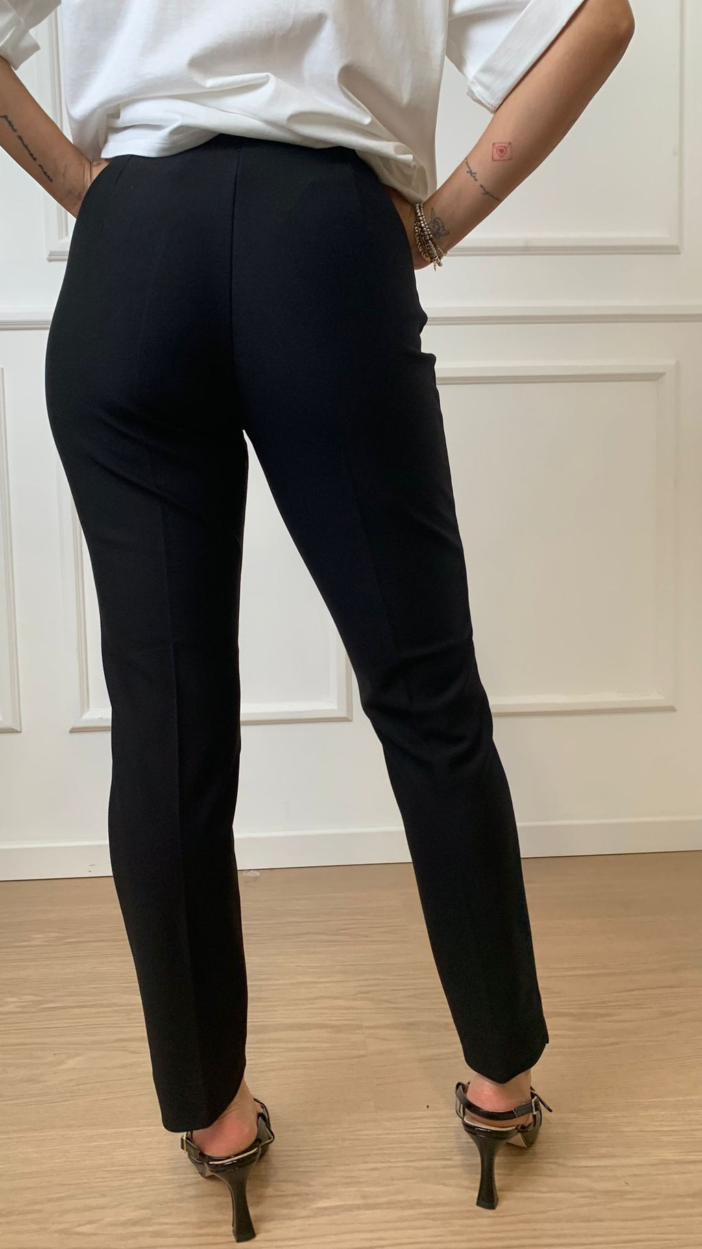 Pantalone cigarette Ragno DE72PS 020 nero