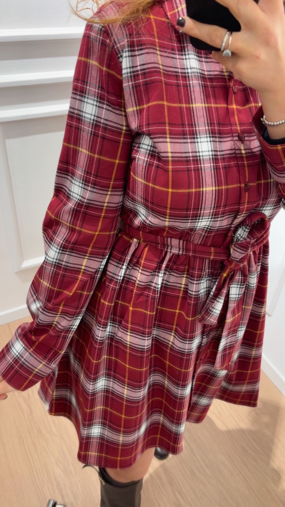 Abito check corto Wren Only 15368634 Rosso