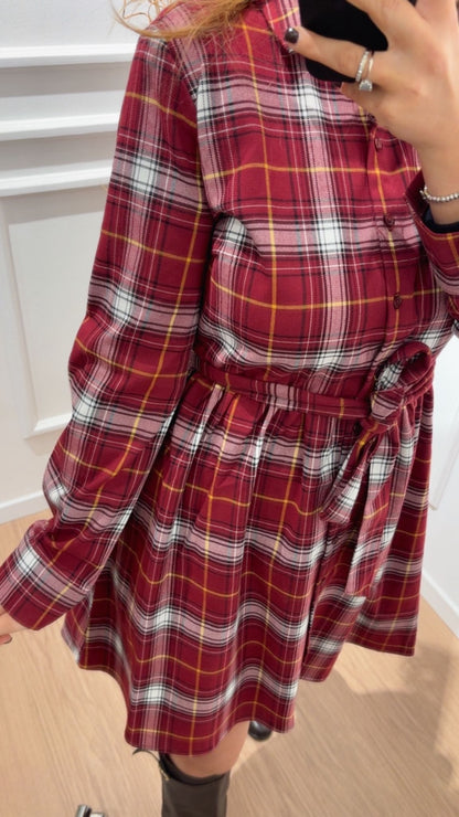 Abito check corto Wren Only 15368634 Rosso