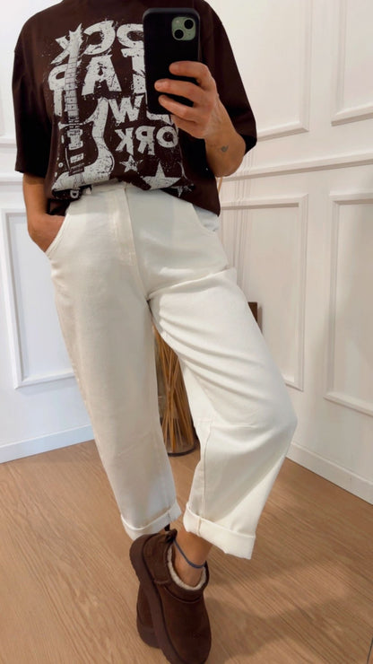 Pantalone ovetto PA5137AI25 bianco