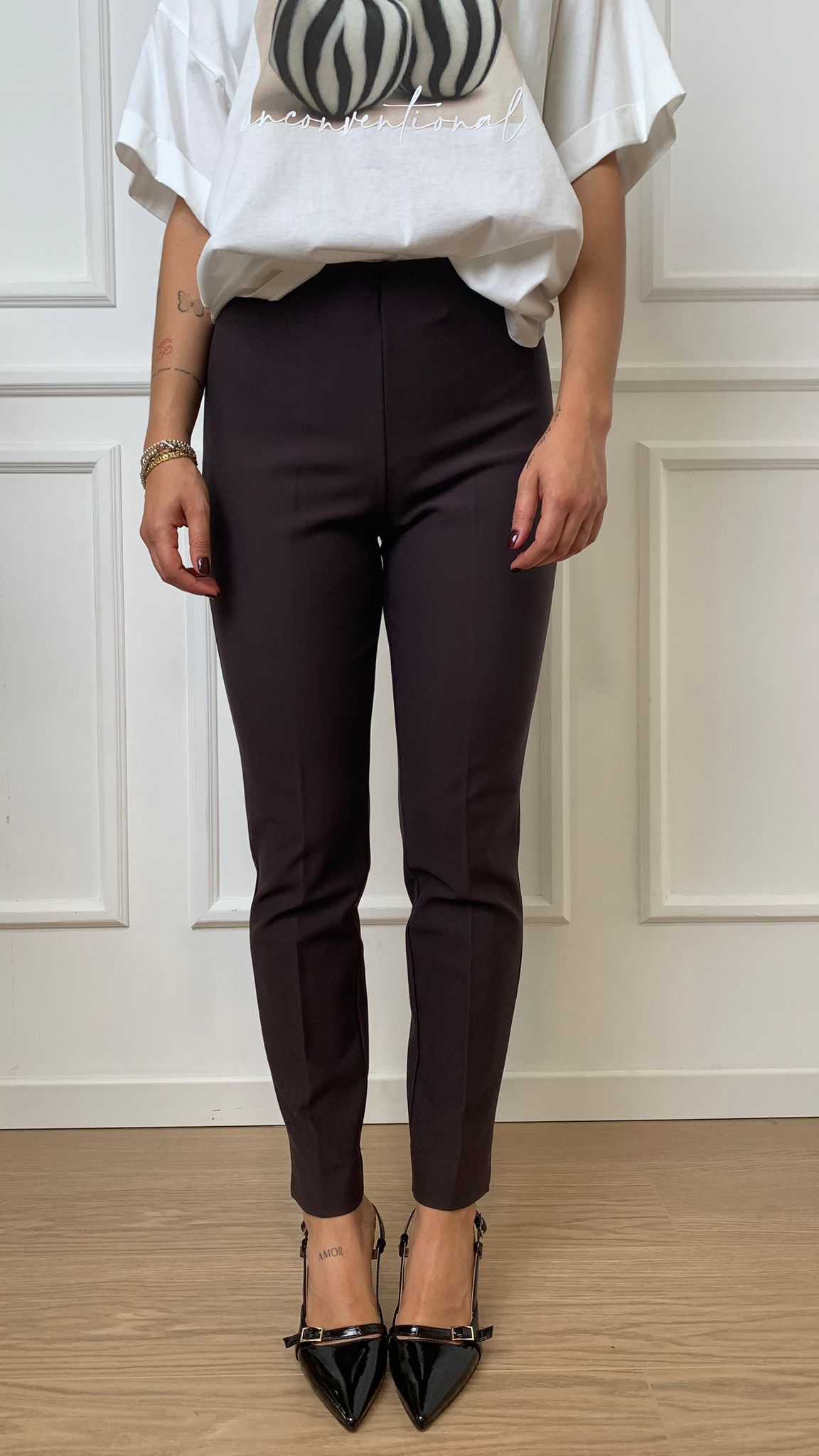 Pantalone cigarette Ragno DE72PS A75 cioccolato