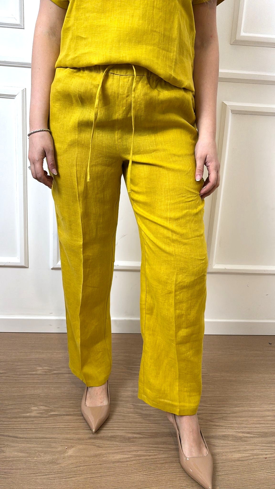 Pantalone in tela di puro lino Emme Marella Sauna