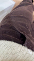 Pantalone barrel in velluto Tensione In PA5140 Fondente