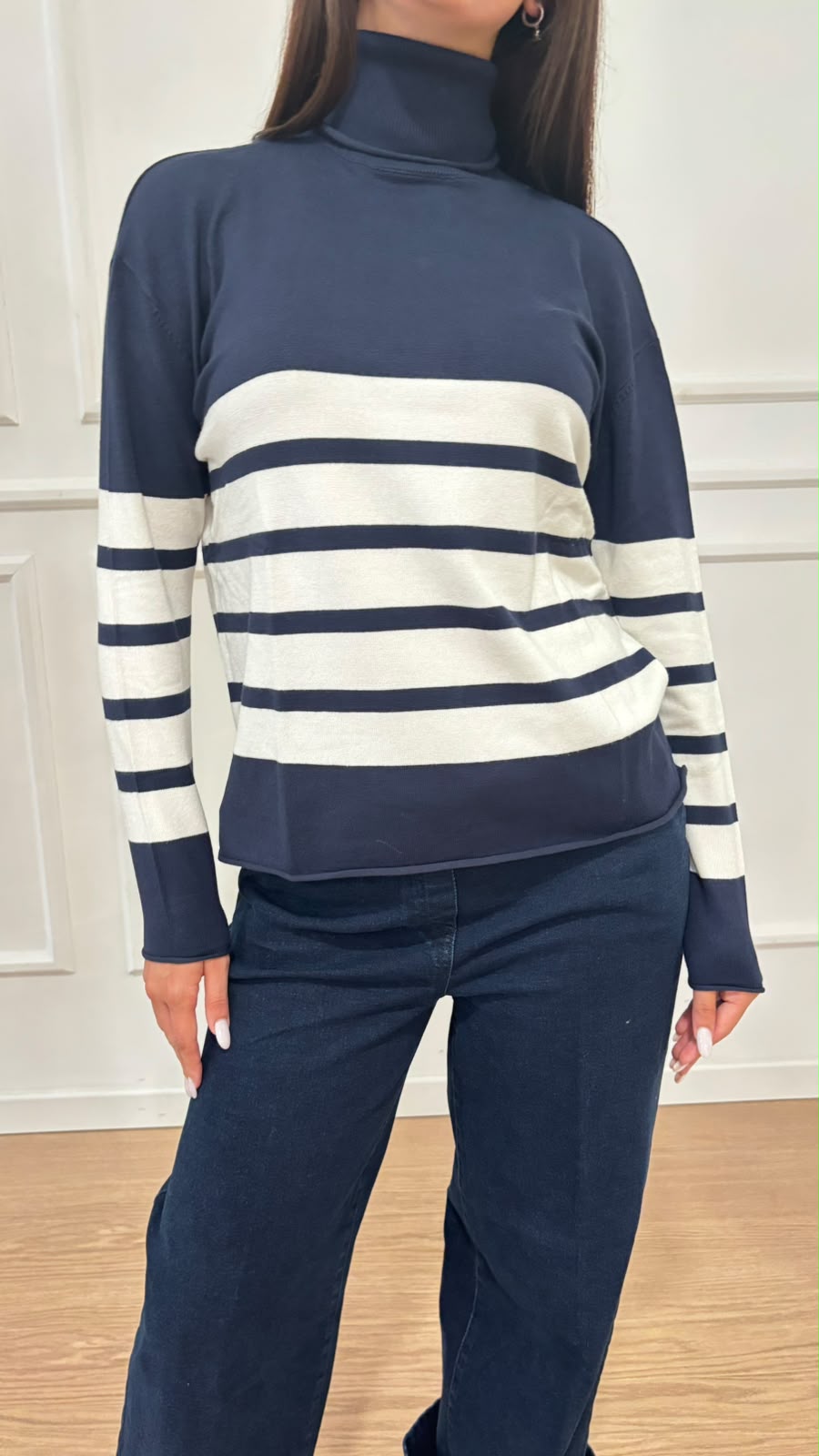 Maglia dolcevita righe Ragno DT82TK E12