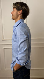 Camicia regular fit puro lino E26 120 Roma Bottega Artigiana