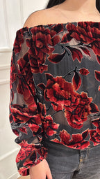 Blusa scollo a barca Le Streghe A25DL109