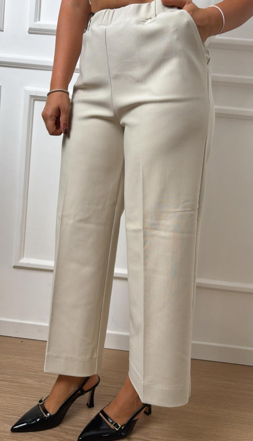 Pantalone Cropped Wide Ragno DB24P4 786 champignon